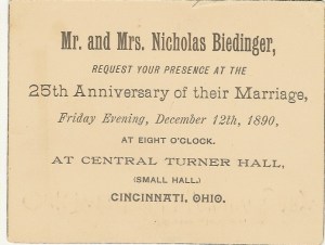 1890 25th Anniversary Invitation