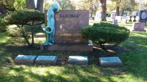 Incredible artwork on a headstone at Oak Woods