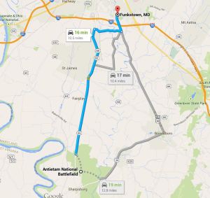 2015 01-11 Map Funkstown to Antietam