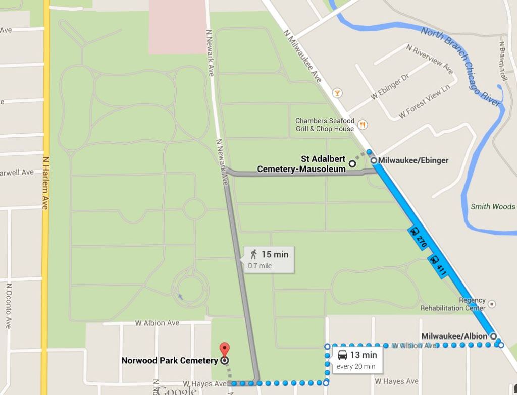 2015 05-01 Google Map to Norwood Home Cemtery