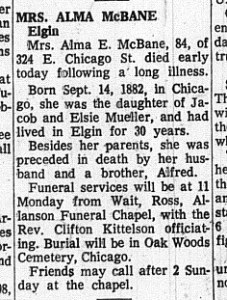 1967 06-10 McBane, Alma nee Mueller Obit