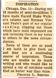 2015 12-18 from 1963 12-18 Brenke blurb in the Chicago Tribune