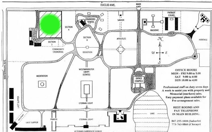 Map of Memory Gardens Cemetery