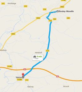 2016 01-09 Map of Varize to Boulay