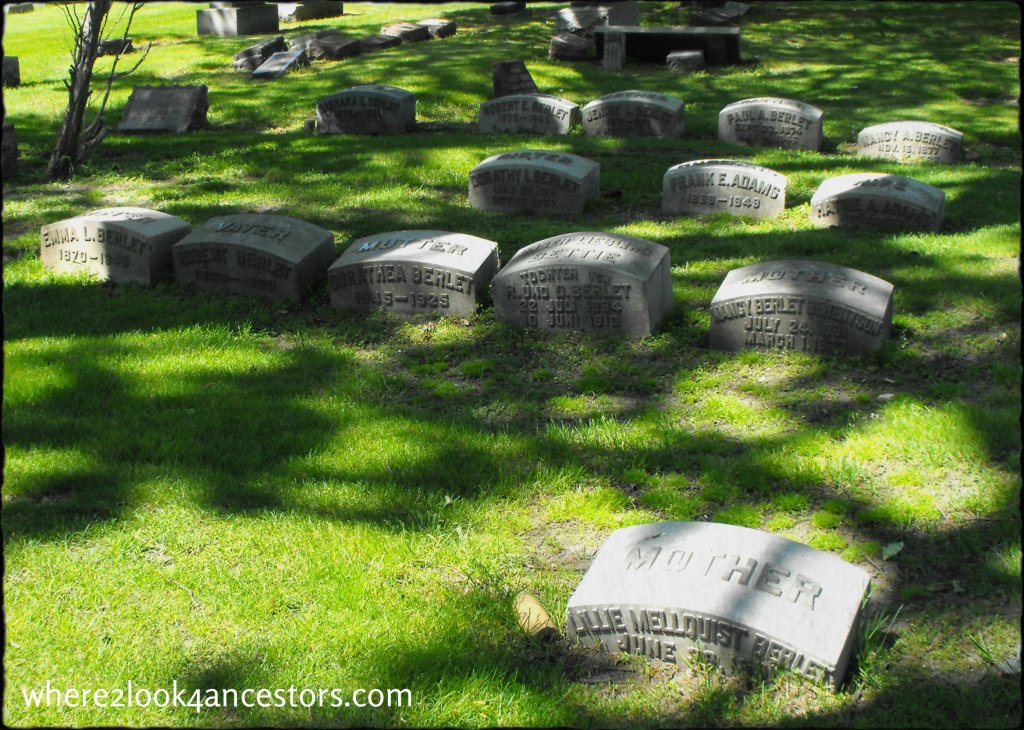 The Berlet family plot in Montrose Cemetery, Chicago Illinois